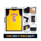 GUTAG 2 Packs Jersey Wooden Frame Display Case -Shadow Box with 98% UV Protection Acrylic and Hanger for Baseball Basketball Football Hockey Sport Shirt and Uniform Black - Retail: $99