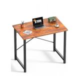 32 in Small Computer Desk for Home Office, Modern Study Work Table Simple Style for Bedroom, Writing Desks with X-Shaped Reinforcement, Rust - Retail: $0