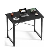 32 in Small Computer Desk for Home Office, Modern Study Work Table Simple Style for Bedroom, Writing Desks with X-Shaped Reinforcement, Wood Black - Retail: $0