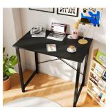 32 in Small Computer Desk for Home Office, Modern Study Work Table Simple Style for Bedroom, Writing Desks with X-Shaped Reinforcement, Wood Black - Retail: $0