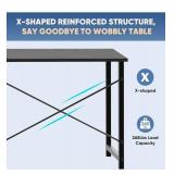 32 in Small Computer Desk for Home Office, Modern Study Work Table Simple Style for Bedroom, Writing Desks with X-Shaped Reinforcement, Wood Black - Retail: $0