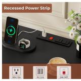 Night Stand Set 2,Black Nightstand with Charging Station & Drawers,Night Stands for Bedrooms Set of 2,Bedside Table with Drawers - Retail: $129