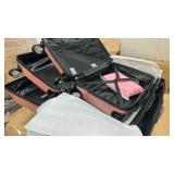 3 Piece Luggage Sets 20/24/28 inch Travel Suitcase Set with 7PCS Organizer Bags, Rose - Retail: $199