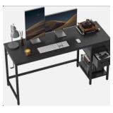 CubiCubi Computer Desk with 2 Drawers, 47 Inch Small Home Office Desk with Storage, Black - Retail: $0