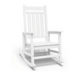 Hyleory HDPE Modern Resin Outdoor Oversized Rocking Chair, Patio Adirondack Chair for All Seasons in White - Retail: $189