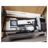 SEDETA L Shaped Gaming Desk, Reversible Computer Desk with Power Outlet and Pegboard, Gaming Desk with Led Lights, Keyboard Tray and Storage Bag for Home Office, Black - Retail: $179