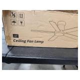 Ceiling Fans with Lights, 42 Inch Low Profile Ceiling Fan with Light And Remote Control, Flush Mount, Reversible, 3CCT, Dimmable, Quiet, White Small Ceiling Fan for Bedroom Indoor/Outdoor Use - Retail