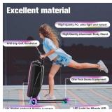 smilesun Scooter Luggage For Kids & Adultsï¼ Hardside Ride On Suitcase For Kids Ages 4-15 Multifunctional Lightweight Foldable Carry On Luggage With Wheels Ride On For Children Teenagersï¼Purp