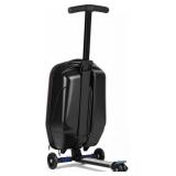 smilesun Scooter Luggage For Kids & Adultsï¼ Hardside Ride On Suitcase For Kids Ages 4-15 Multifunctional Lightweight Foldable Carry On Luggage With Wheels Ride On For Children Teenagersï¼Purp