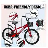 20\" Kids Bike for Boys and Girls, Wanan Boys Bicycles with Kickstand for Kids Ages 7-13, Red - Retail: $194