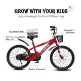 20\" Kids Bike for Boys and Girls, Wanan Boys Bicycles with Kickstand for Kids Ages 7-13, Red - Retail: $194