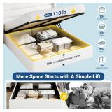 Allewie Full Size Velvet Lift Up Storage Bed, Modern Wingback Headboard, Hydraulic Support, No Box Spring Needed, White - Retail: $254