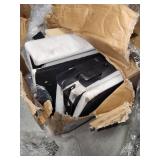 Allewie Full Size Velvet Lift Up Storage Bed, Modern Wingback Headboard, Hydraulic Support, No Box Spring Needed, White - needs a good cleaning from shipping.  - Retail: $254