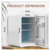 Kikihuose 20L Skincare Fridge with Mirror & LED Lighting, 3-Mode Dimmable, Cooler & Warmer with Drip Tray for Makeup, Cosmetic, Beauty, Mini Beauty Fridge for Bedroom, Vanity, Car & Home Use - Retail:
