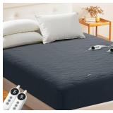 MASVIS Heated Mattress Pad King Size - Dual Control, 6 Heat Settings & 10-Hour Auto Off, Quilted Electric Bed Cover, Bed Warmer with Deep Pocket | Fast Heating | Machine Washable,Grey,78\"x80\" - Reta