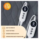 MASVIS Heated Mattress Pad King Size - Dual Control, 6 Heat Settings & 10-Hour Auto Off, Quilted Electric Bed Cover, Bed Warmer with Deep Pocket | Fast Heating | Machine Washable,Grey,78\"x80\" - Reta