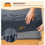 MASVIS Heated Mattress Pad King Size - Dual Control, 6 Heat Settings & 10-Hour Auto Off, Quilted Electric Bed Cover, Bed Warmer with Deep Pocket | Fast Heating | Machine Washable,Grey,78\"x80\" - Reta