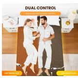 MASVIS Heated Mattress Pad King Size - Dual Control, 6 Heat Settings & 10-Hour Auto Off, Quilted Electric Bed Cover, Bed Warmer with Deep Pocket | Fast Heating | Machine Washable,Grey,78\"x80\" - Reta