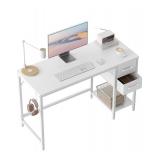 Computer Desk with 2 Drawers, 36 Inch Small Home Office Desk Study Writing Table, White - Retail: $0