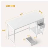 Computer Desk with 2 Drawers, 36 Inch Small Home Office Desk Study Writing Table, White - Retail: $0