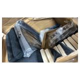 Allewie Queen Size Platform Bed Frame with Velvet Upholstered Headboard and Wooden Slats Support, Fully Upholstered Mattress Foundation/No Box Spring Needed/Easy Assembly, Black - Retail: $199