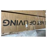 Allewie Queen Size Platform Bed Frame with Velvet Upholstered Headboard and Wooden Slats Support, Fully Upholstered Mattress Foundation/No Box Spring Needed/Easy Assembly, Black - Retail: $199