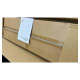 TIQLAB Standing Desk with Two Drawers, Stand Up Standing Desk Adjustable Height, Electric Sit Stand Table with Storage Shelf and Splice Board, 48 * 24 inch, Rustic Brown - Retail: $189