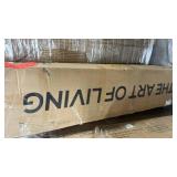 Allewie Full Size Platform Bed Frame with Velvet Upholstered Headboard and Wooden Slats Support, Fully Upholstered Mattress Foundation/No Box Spring Needed/Easy Assembly, White - Retail: $149