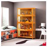 Display cabinet curio cabinet with acrylic doors, figures and curio collection display case, floor standing clear showcase for Living room bedroom, Grey, L31.5xW12.6xH55.1inch - Retail: $139