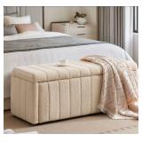 Temon Modern Upholstered Storage Bench with Flip-Top Lid - Frame Entryway Bench for Bedroom with Cushioned Seat - Retail: $136