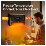 Air Choice Infrared Space Heater, 1500W Wall Heater with Attachable Feet, Adjustable Thermostat, Remote, 12H Timer, Safety Child Lock, Easy-Mount Electric Heating for Indoor Use, Garage, Bathroom - Re