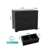 2 Drawer Farmhouse File Cabinet, Wood Lateral Filing Cabinet for Home Office, Large File Storage Printer Stand for A4/Letter Size Files, with Anti-tilt Mechanism - Retail: $159