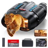 Night Vision Goggles - Smart APP 4K Night Vision Binoculars, 10000mAh Battery, 128GB Card for Photo and Video, 3