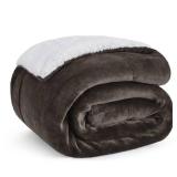 Bedsure GentleSoft Sherpa Fleece Throw Blanket for Couch - Thick and Warm Throw for Women and Men, Soft Fuzzy Plush Blanket for Winter, Brown, 50x60 Inches