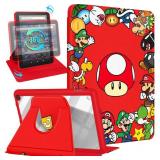 Petonist Petonis for Amazon Fire 7 Tablet Case for Women - Girly Kids Girls Cute Cartoon Kawaii 360° Rotating Folio Stand for Fire 7 Tablet,RedMogu