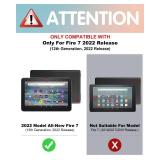 Petonist Petonis for Amazon Fire 7 Tablet Case for Women - Girly Kids Girls Cute Cartoon Kawaii 360° Rotating Folio Stand for Fire 7 Tablet,RedMogu