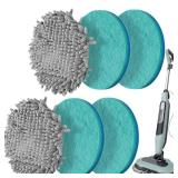 Frescares  Steam&Scrub Mop Pads Replacement Power Pads Compatible with Shark,S8201 S8001 S7001 S7201 S7000AMZ S7000 S7005 S7020 S7001C Dirt Grip Scrub Adsorb Washable Pad