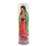 Virgin of Guadalupe Flameless LED Prayer Candle, Unique Religious Decoration, Gift Idea for Mothers Day, Birthday, or Any Holiday 8.2 Inches