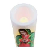 Virgin of Guadalupe Flameless LED Prayer Candle, Unique Religious Decoration, Gift Idea for Mothers Day, Birthday, or Any Holiday 8.2 Inches