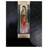 Virgin of Guadalupe Flameless LED Prayer Candle, Unique Religious Decoration, Gift Idea for Mothers Day, Birthday, or Any Holiday 8.2 Inches