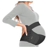 ChongErfei Maternity Belt, Pregnancy 3 in 1 Support Belt for Back/Pelvic/Hip Pain, Maternity Band Belly Support for Pregnancy Belly Support Band (M: Fit Ab 35.5-47.3, Black)