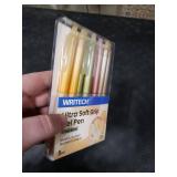 WRITECH Retractable Gel Ink Pens: 0.5mm Black-Ink Aesthetic Gradient Color Barrel Soft Grip Fine Point Pen 8ct for Journaling Note Taking Sketching No Bleed