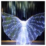 Sekopesy Illuminated LED Fairy Wings for Kids and Adults Multicolored Glowing Butterfly Wings for Enchanting Parties and Events (40inch for Kids, White Lights)