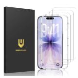 UNBREAKcable 3-Pack Screen Protector for iPhone 17, Double Shatterproof Tempered Glass [Easy Installation Frame] [9H Hardness] [99.99% HD Clear] [Case Friendly] for iPhone 6.3 inch