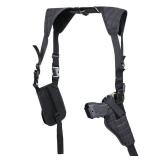 Twod Concealed Carry Shoulder Holster Nylon Cross Harness Vertical Shoulder Holster Adjustable for Most Handguns or Pistol (Black)