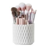 DooGooCoo [Upgrade] Rotating Makeup Brush Holder, [Large Capacity] 5 Slot Cosmetics Make up Brush Organizer Storage for Dresser, Countertop, Vanity & Bathroom