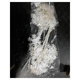 Threehoney 12 Pcs Snowflakes Christmas Tree Picks and Sprays 15.7 White Plastic Glitter Stems Snowflakes Christmas Tree Fillers Branches Xmas White Sticks for Wonderland Vases Winter Decoration