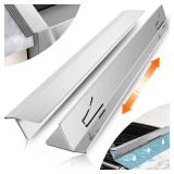 2PCS Kitchen Stove Counter Gap Covers, Stainless Steel Gap Cover, Cooktop Trim Kit, Stove Gap Guards, Oven Gap Filler, Heat Resistant & Effectively Protect Stove Gap Filler(13.8-27.5 Silver)