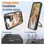 PuyaTeya Compatible with Samsung Galaxy S24 Case with Magnetic Ring Stand, Military Drop Protection, Anti-Scratch/Anti-Fingerprint Translucent Matte Case for Samsung Galaxy S24 (Black)