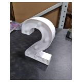 Pooqla Decorative Led Light Up Number Letters, White Plastic Marquee Number Lights Sign Party Wedding Decor Battery Operated Number (2)